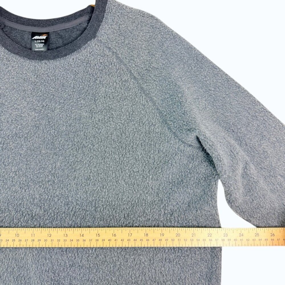 Gray Fleece Sweatshirt Women L Crewneck Cozy Soft Athleisure Pullover Casual - Picture 3 of 9